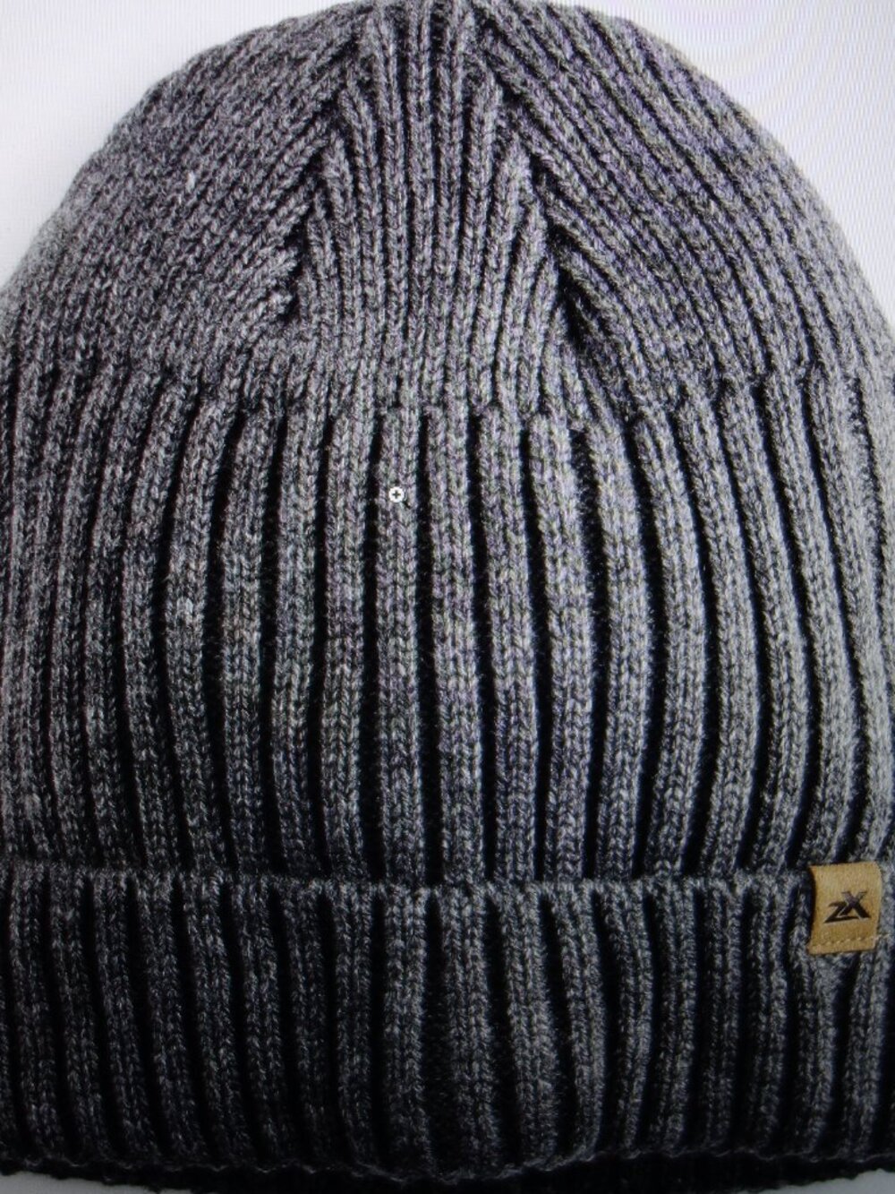 Men's ZeroXposur Rib Beanie with Faux Fur Lining Iron Color New